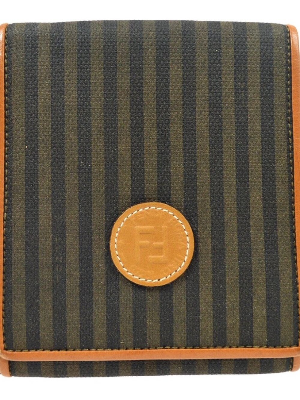 Fendi Brown Pequin Pochette Shoulder Bag AK38037c